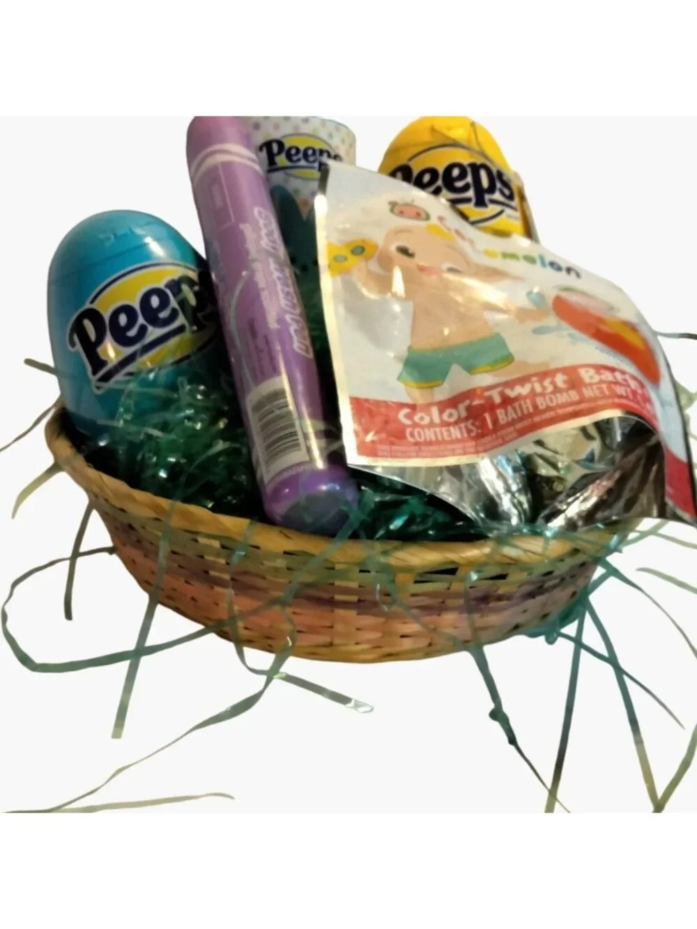 Bathtime Fun easter Basket  Peeps Bubbles Crayola Body Wash Coco Melon Bomb Soap
